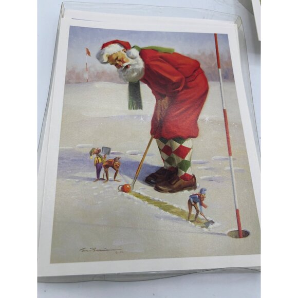 12 Par Four Santa Golfing Christmas Cards Arbor Green 1995 Tom Browning New - Picture 4 of 14